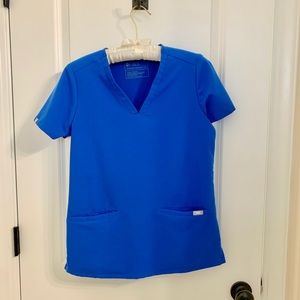 Figs Scrub Top XS Royal Blue